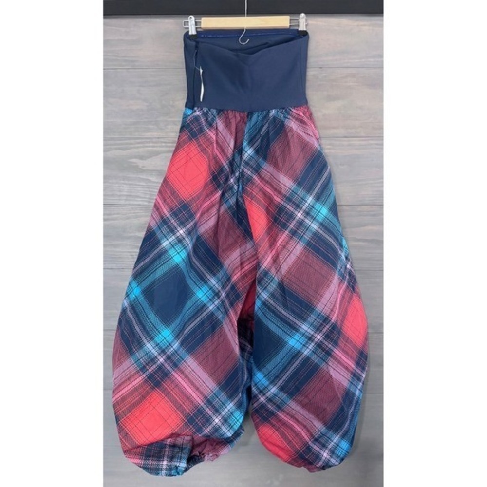NWT Anthropolige Maeve Gathered Balloon Jumpsuit Small Plaid Parachute Barrel - Picture 5 of 8